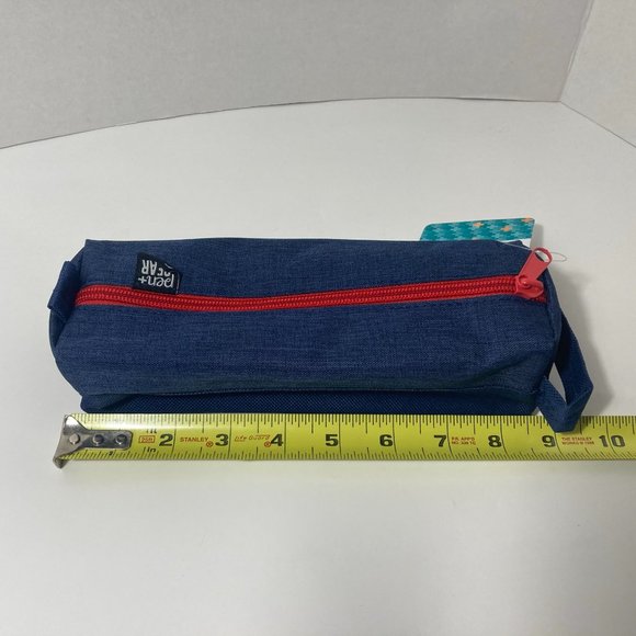 Blue Red Makeup Bag Pencil Case Zipper Organizer - Picture 6 of 10